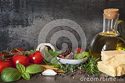 Italian Food Background Stock Photo