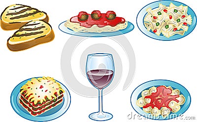 Italian Food icons Vector Illustration