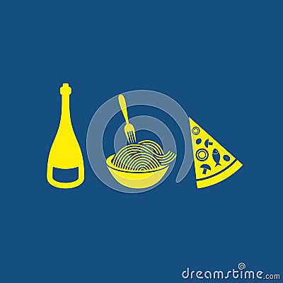 Italian food icons Vector Illustration