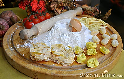 Italian food pasta in a Tuscan restaurant , Florence Italy Stock Photo