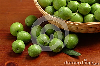 Italian green olives Stock Photo