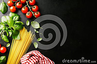 Italian healthy food background with copy space Stock Photo