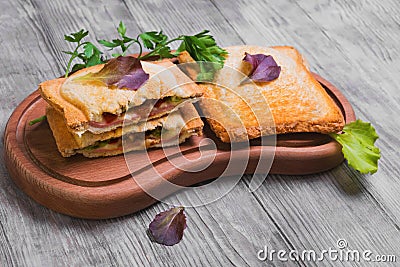 Italian hot crispy toasted panini sandwiches Stock Photo