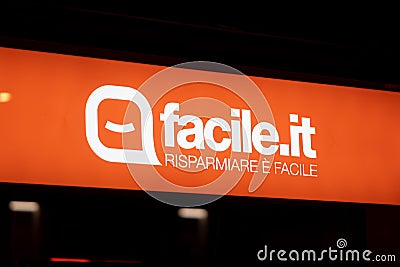 Italian insurance brokerage company Facile.it Editorial Stock Photo