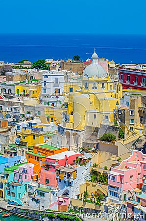 italian island procida is famous for its colorful marina, tiny narrow streets and many beaches which all together Editorial Stock Photo