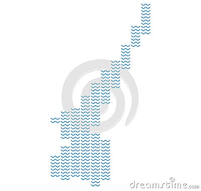 Italian Lake Garda - Simple Outline with blue waves Stock Photo