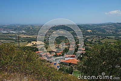 Italian landscape near Torriana castle, Italy Stock Photo