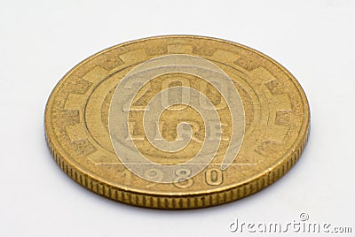 Italian 200 Lire Coin Macro Stock Photo