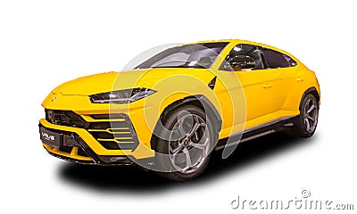 Italian luxury crossover Lamborghini Urus. White background Editorial Stock Photo