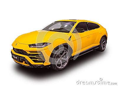 Italian luxury crossover Lamborghini Urus. White background Editorial Stock Photo