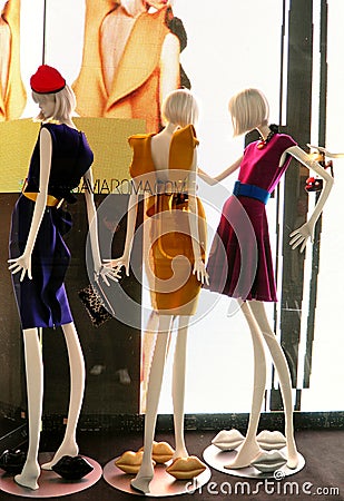 Italian luxury fashion shop in Florence Editorial Stock Photo