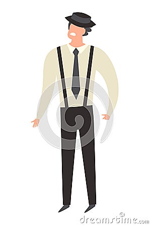 Italian Mafia character cartoon style Vector Illustration