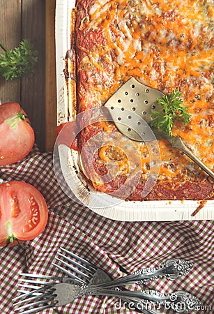 Italian meat lasagna Stock Photo