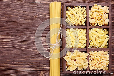 Italian pasta in assortment Stock Photo