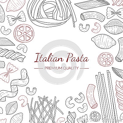 Italian Pasta Banner Template, Traditional Cuisine Products, Food Menu, Restaurant, Cafe Flyer, Card, Business Promote Vector Illustration
