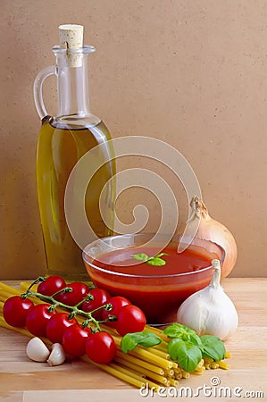 Italian pasta ingredients Stock Photo