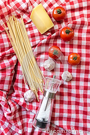 Italian pasta ingredients Stock Photo