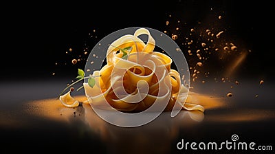 Immersive Photorealistic Rendering Of Pasta In The Style Of Olivier Ledroit Stock Photo