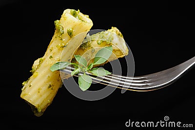 Italian Pasta With Pesto Stock Photo