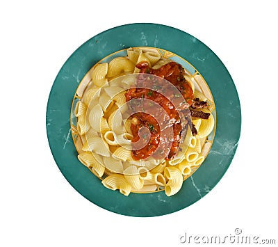 Italian pasta pipe rigate Stock Photo