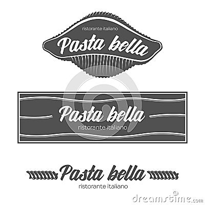 Italian pasta restaurant badges Vector Illustration