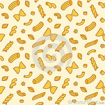 Seamless pasta pattern Vector Illustration