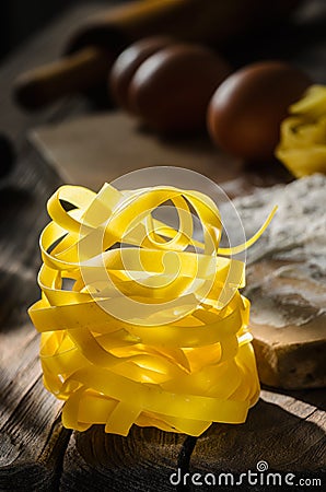 Italian pasta tagliatelle Stock Photo