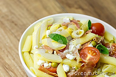 Italian Penne Pasta Salad Stock Photo