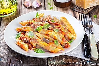 Italian penne pasta Stock Photo