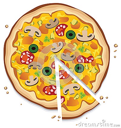 Italian pizza Vector Illustration