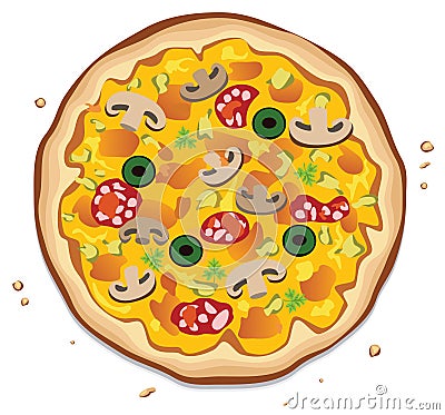 Italian pizza Vector Illustration