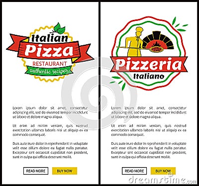 Italian Pizza Restaurant Web Vector Illustration Vector Illustration