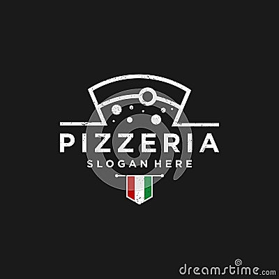 Italian pizza restaurant design logo. symbols for food and drink and restaurants Vector Illustration