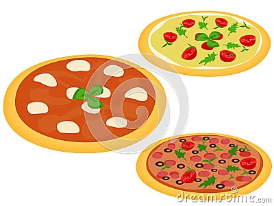 Italian pizzas Vector Illustration