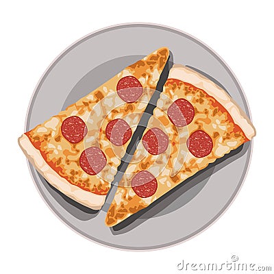 italian pizzas portions Vector Illustration