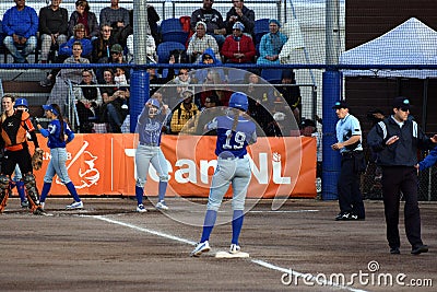 Italian player hitted a 3 basehit for which was applauded Editorial Stock Photo