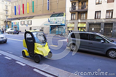 Italian postal delivery car Stock Photo