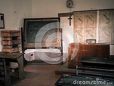 Italian public school between the first and second world war. Editorial Stock Photo