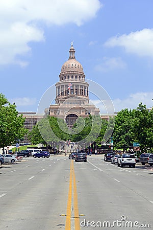 The Italian Renaissance styled, Texas State Capitol building in Austin, Texas, the Lone Star State Editorial Stock Photo
