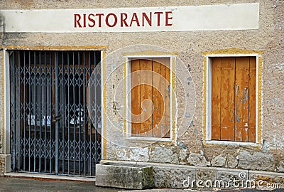 Italian Restaurant Closed Stock Photo
