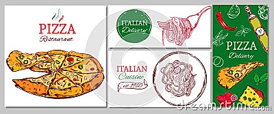 Italian Restaurant Corporate Identity Template Vector Illustration