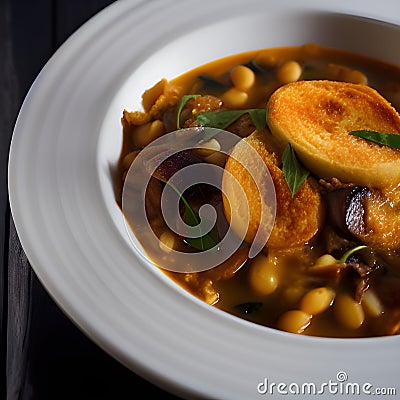 Italian ribollita traditional tuscany soup tasty food Stock Photo