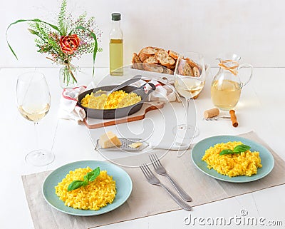 Italian saffron risotto Stock Photo