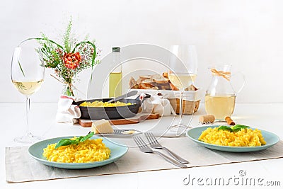 Italian saffron risotto Stock Photo