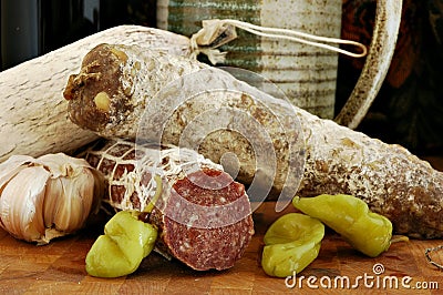 Italian Salami Stock Photo