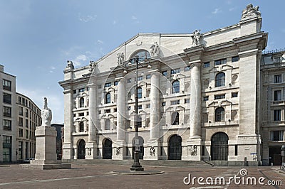 Italian Stock Exchange in Milan Stock Photo