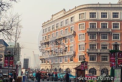 Italian style street in Tianjin Editorial Stock Photo