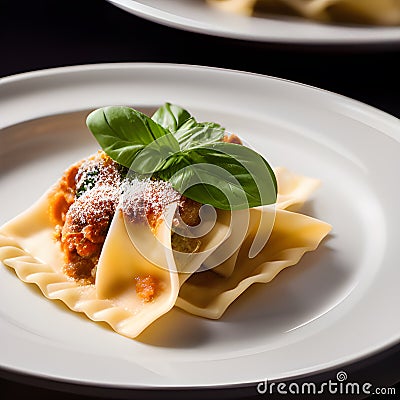 italian tortelli or ravioli stuffed with pumpkin and parmesan cheese tasty Stock Photo