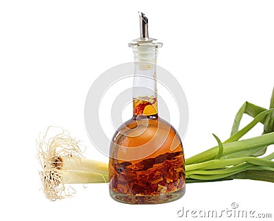 Peppery olive oil and onion Stock Photo