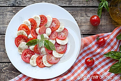 Italian traditional antipasti caprese salad with Stock Photo